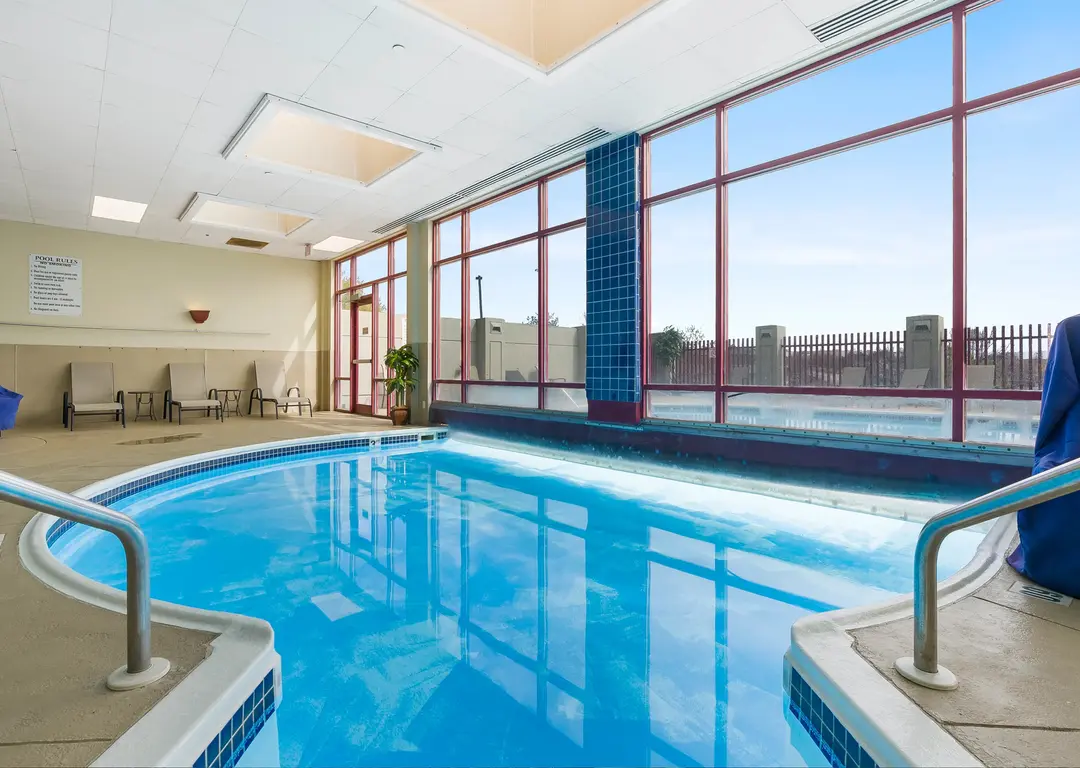Heated indoor pool at Thousand Hills Resort Hotel, open daily for guests staying multiple nights during PBR Thunder Days